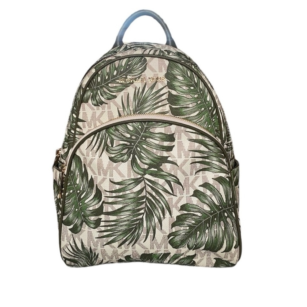 Michael Kors MK logo palm leaf backpack